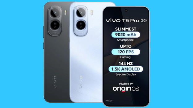 vivo T5 Pro 5G ufficiale: display AMOLED 144Hz, Snapdragon 7s Gen 4 e batteria enorme da 9.020 mAh