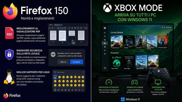 Firefox 150 e Windows 11 Xbox Mode: le novità software che spingono browser e gaming su PC