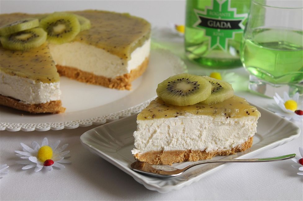 Cheesecake fresca ai kiwi