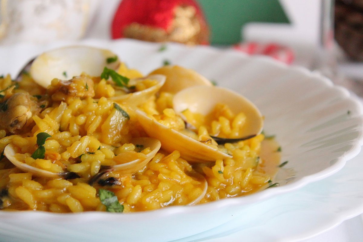 Risotto con vongole veraci e zafferano Fidelity Cucina