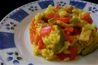 Risotto con pollo e verdure al curry
