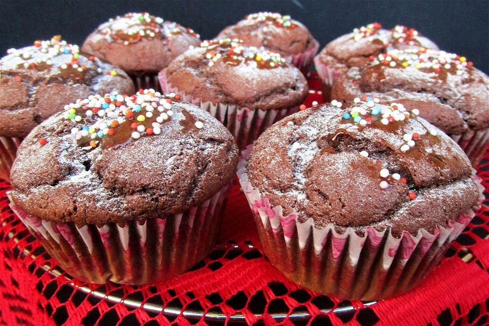 Muffin con farina di mandorle e cacao