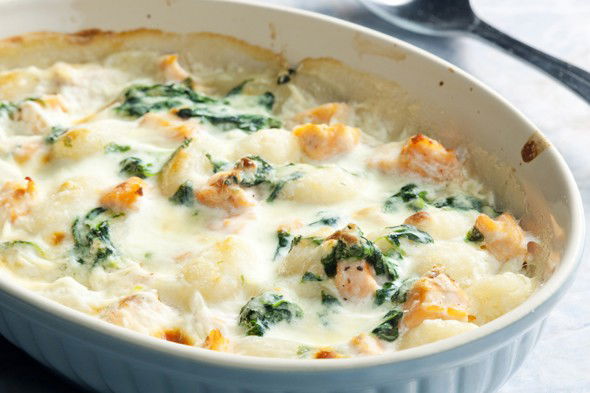 Gnocchi cremosi salmone e spinaci