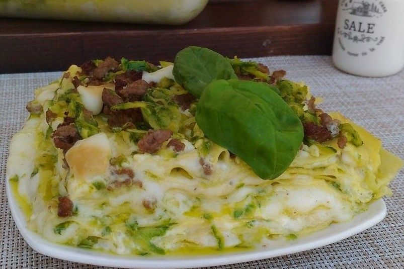Lasagne bianche con provola e zucchine