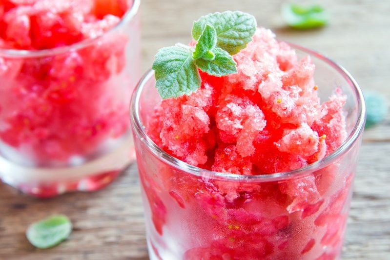 Granita siciliana alle fragole