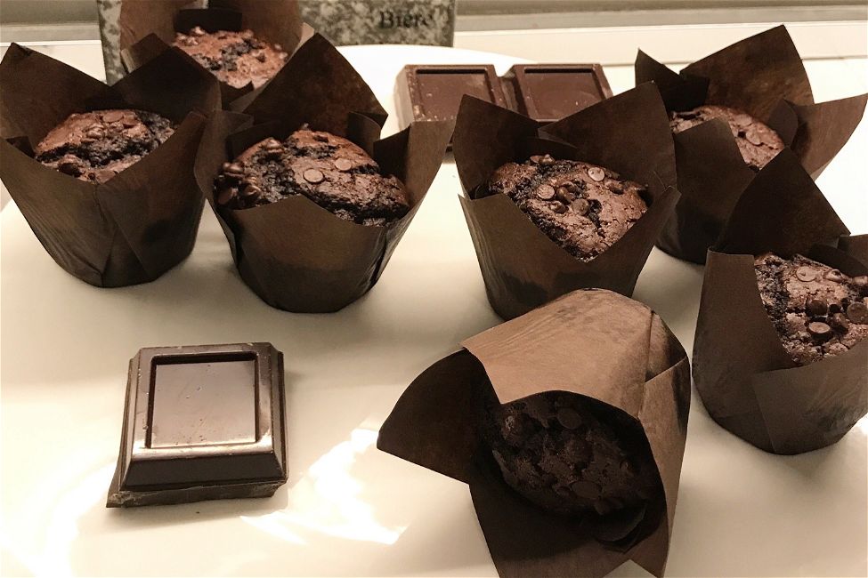 Muffin al doppio cioccolato senza lattosio