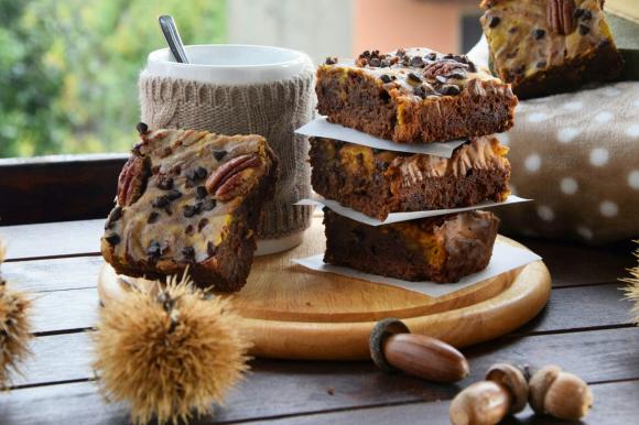 Brownies alla zucca e cioccolato