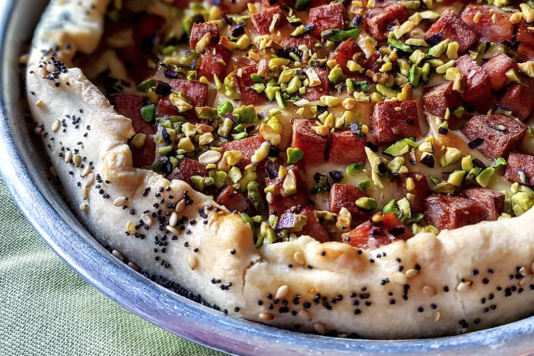 Torta salata Bimby con pasta brisée, mortadella e pistacchio Fidelity