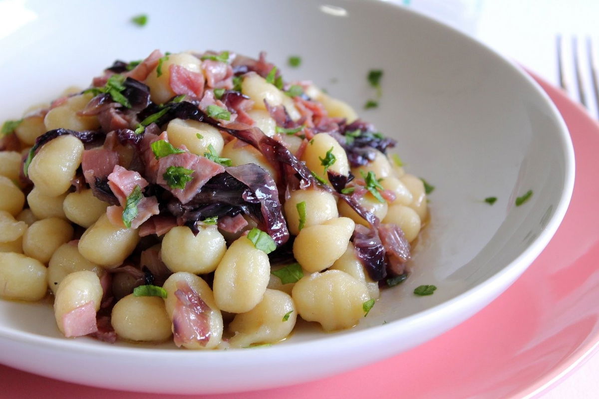 Gnocchetti di patate con radicchio e prosciutto cotto Fidelity Cucina