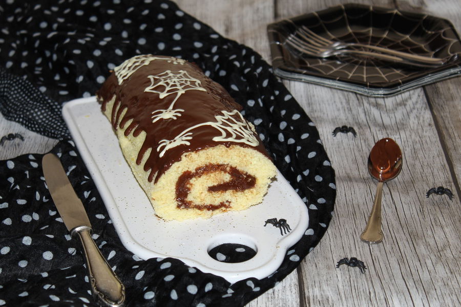 Rotolo di Halloween al cioccolato
