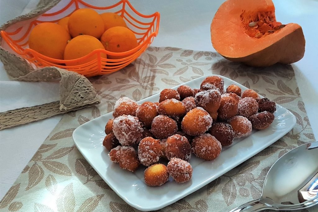 Frittelle dolci al mascarpone, arancia e zucca