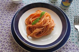 Spaghetti con crema di ricotta Bimby