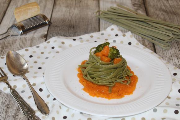 Tagliolini con zucca e broccoli