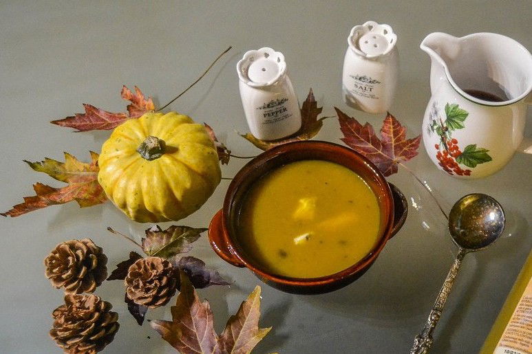 Vellutata di zucca funghi e gorgonzola