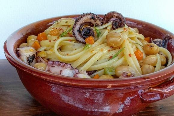 Linguine polpo e ceci
