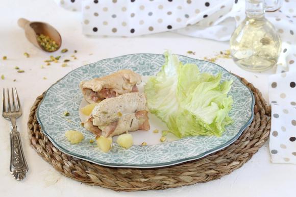 Involtini di pollo con mortadella e patate