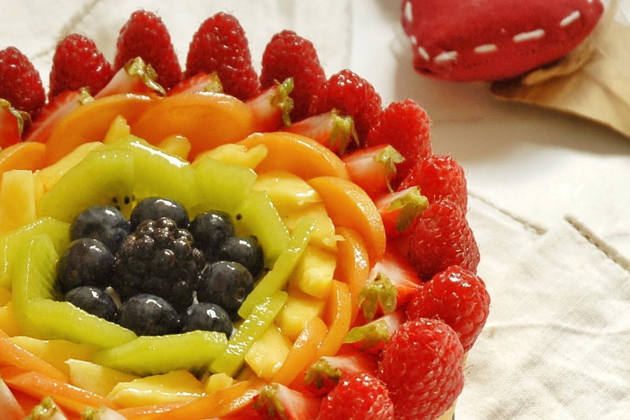 Crostata cheesecake arcobaleno