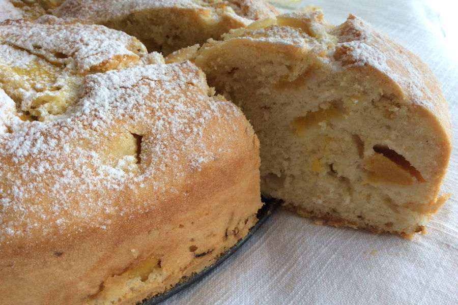 Torta con percoche e limone senza burro