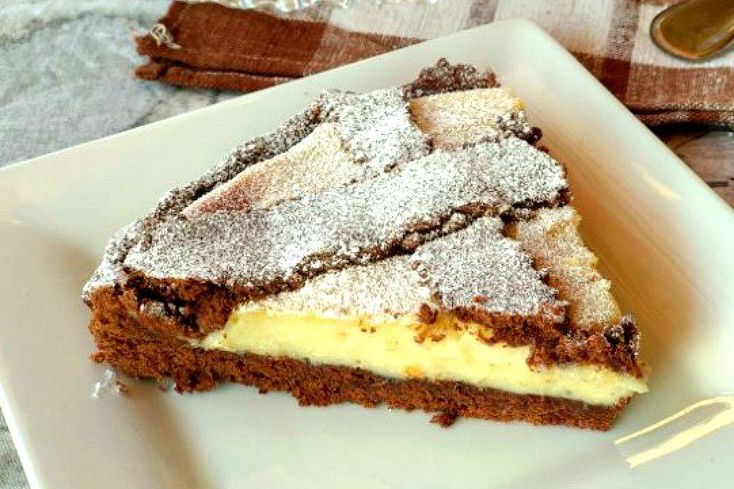 Crostata al cacao con crema di pere