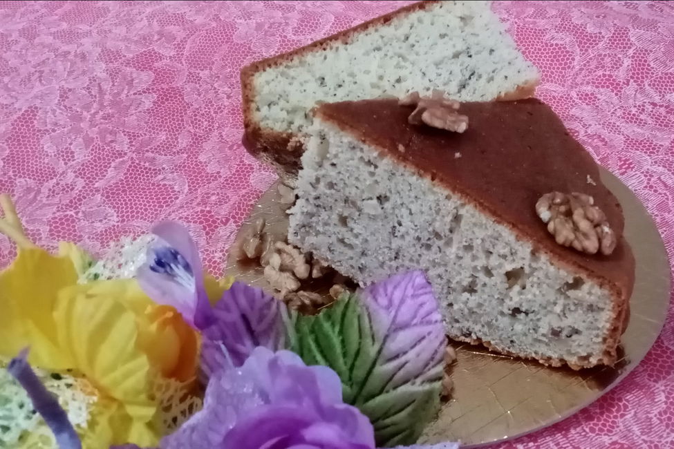 Torta soffice alle noci senza burro