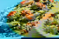 Risotto con cozze, rucola e zafferano