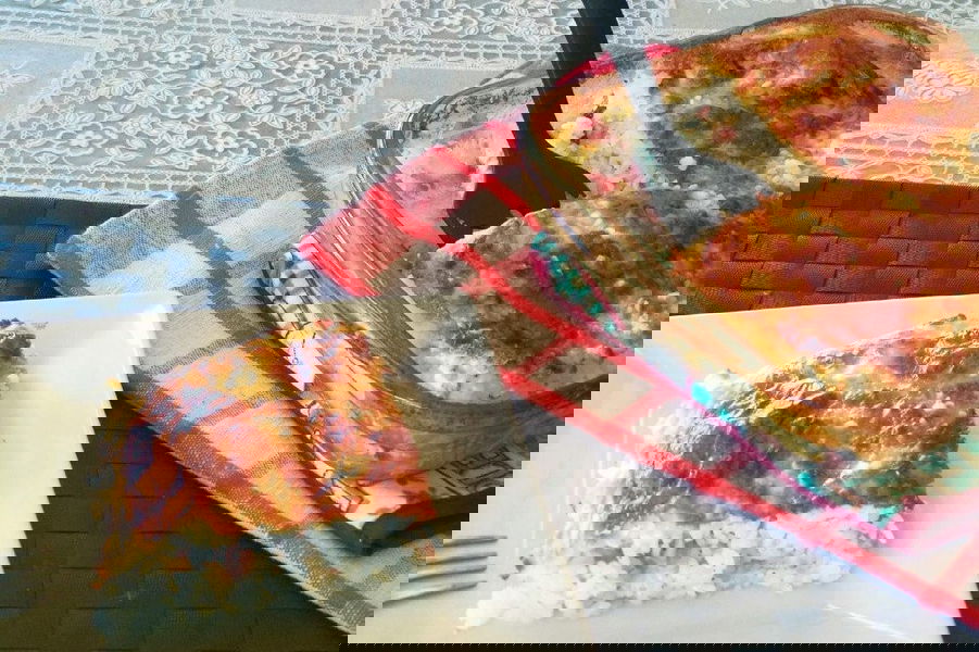 Riso al forno con prosciutto cotto e scamorza