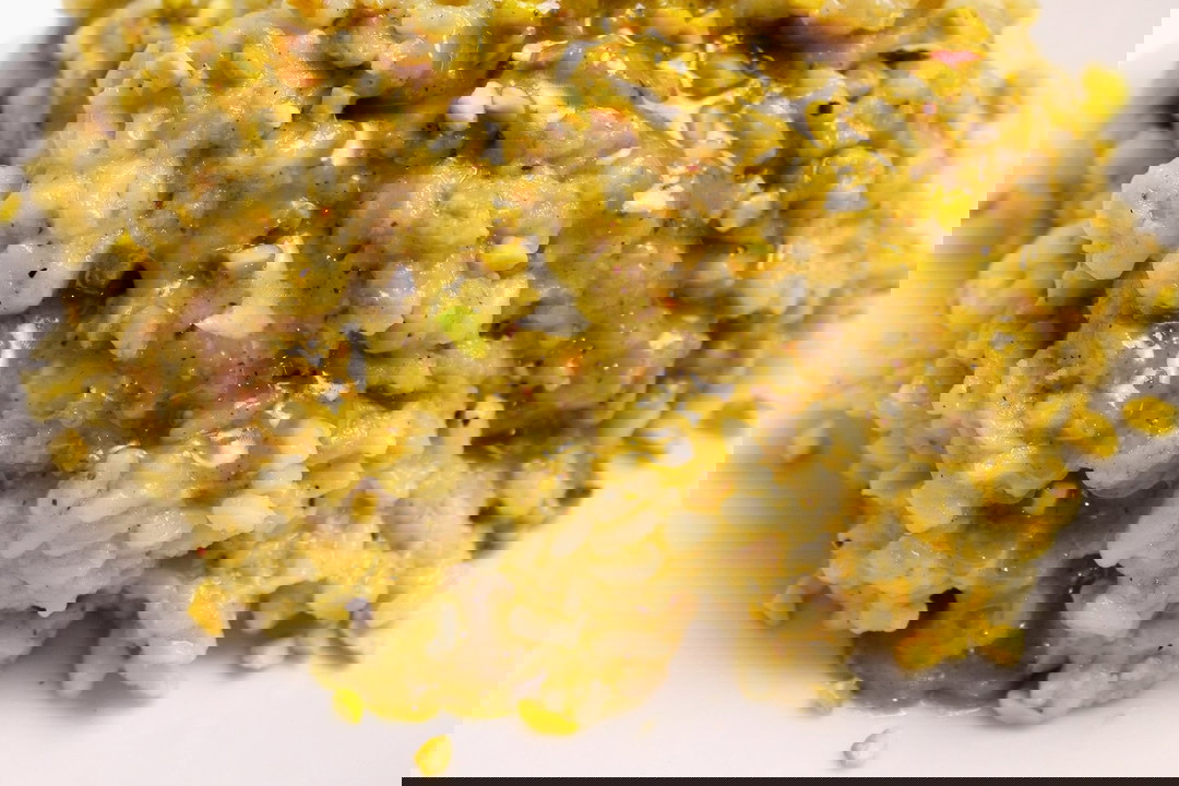 Risotto con pesto di pistacchi e salsiccia Fidelity Cucina