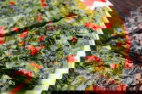 Frittata al forno con spinaci, peperoni, prosciutto cotto e fontina