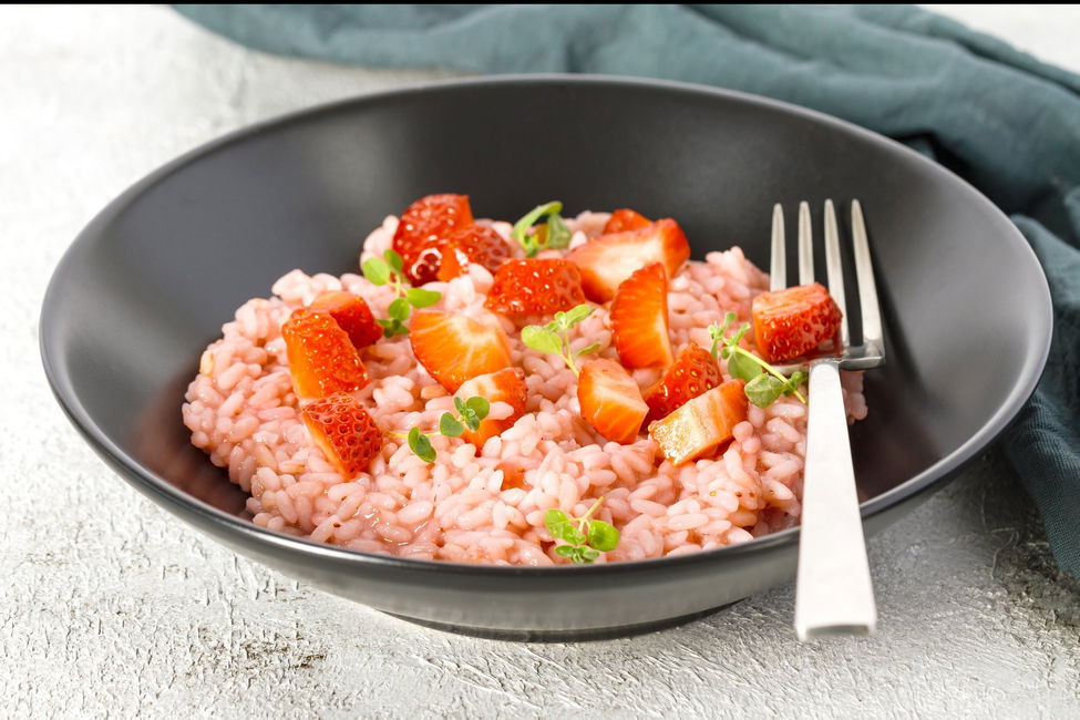 Risotto fragole e prosecco
