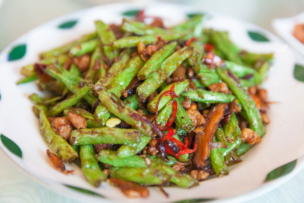 Fagiolini alla orientale saltati con maiale