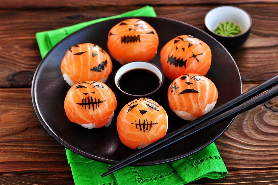 Sushi di Halloween alla zucca