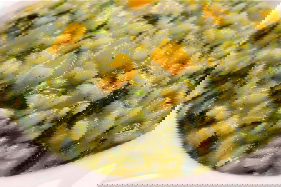 Risotto con spinaci e zucca