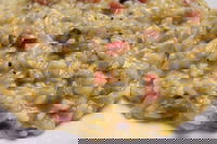 Risotto con melanzane e pancetta affumicata