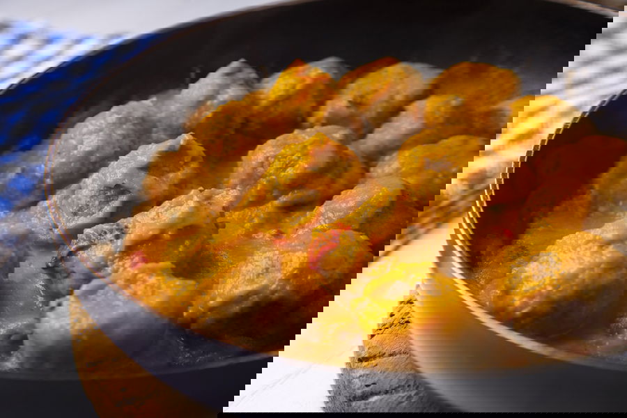 Polpette in umido alla genovese con salsa di datterino giallo