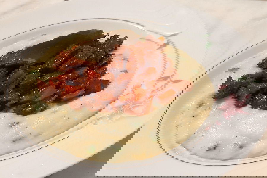 Coratella d’agnello con purè