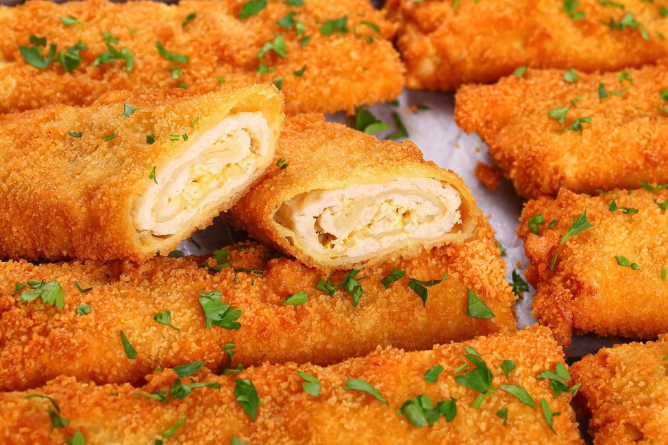 Roll-up di pollo e formaggio super croccanti