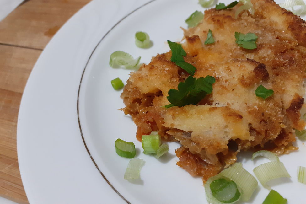 Gratin di verza e merluzzo