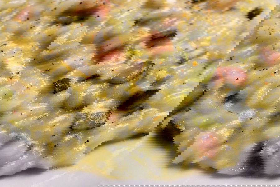 Risotto con zucchine, pancetta e brie