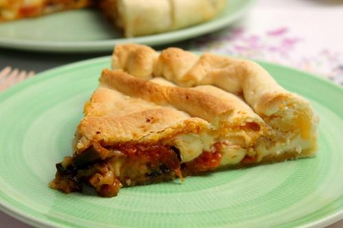 Torta rustica con melanzane a funghetto e Brie