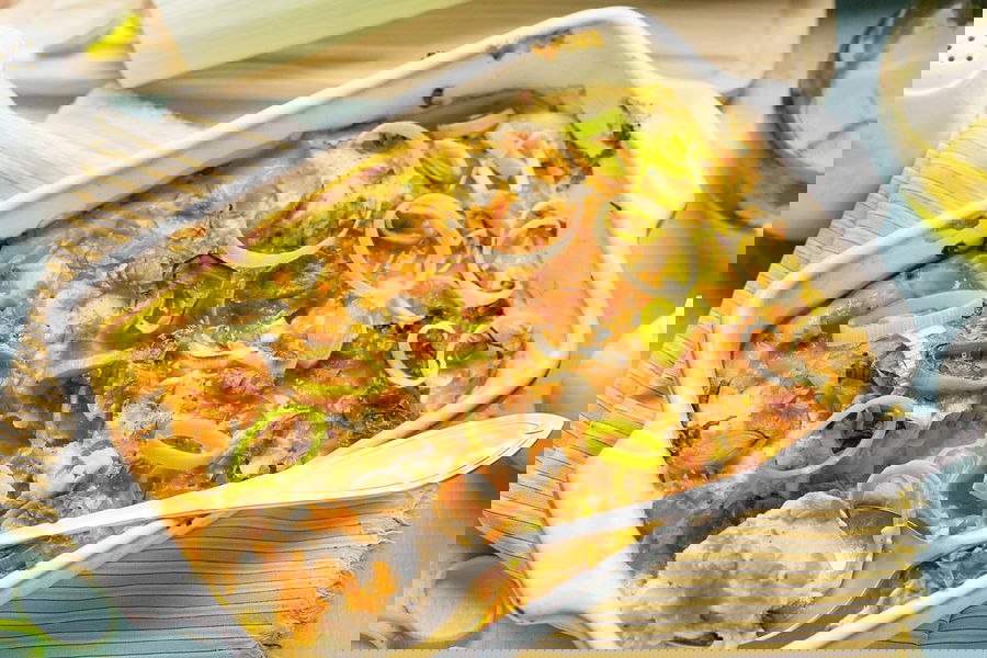 Sformato di baccalà con porri e carote