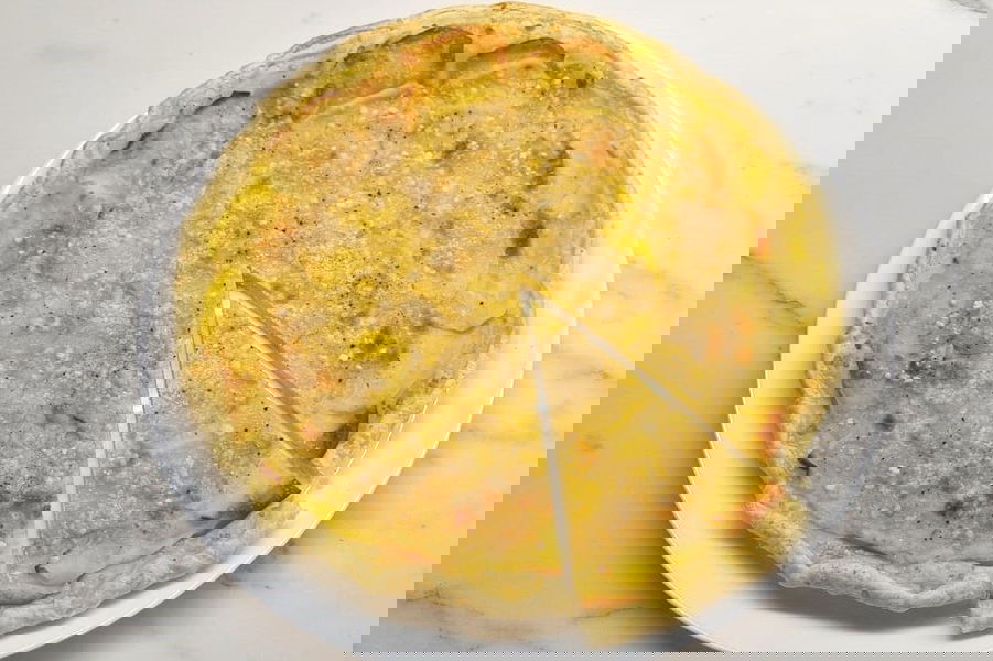 Torta rustica con stracchino, scamorza affumicata e patate