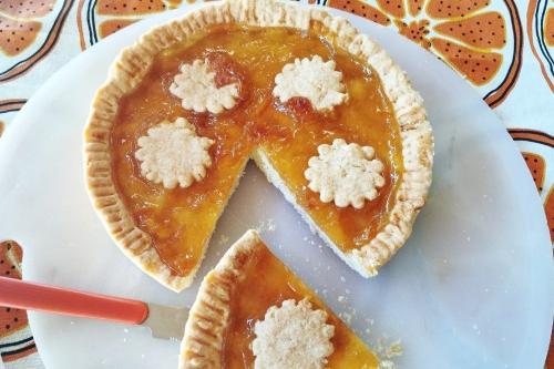 Crostata alle mandorle ed arance cotta in friggitrice ad aria