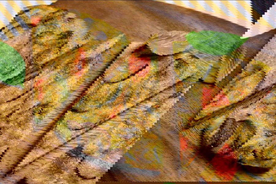 Frittata al forno con zucchine, funghi e pomodorini