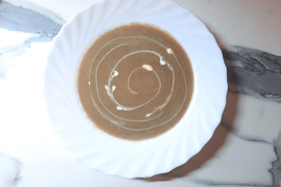 Vellutata cremosa di funghi e fagioli cannellini