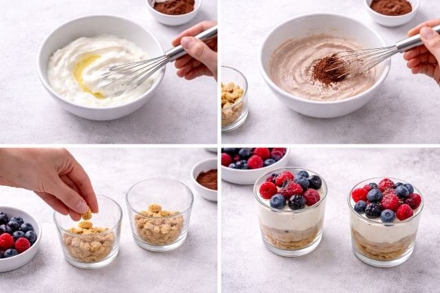 Dessert dietetico ipocalorico proteico: Cheesecake fit al bicchiere