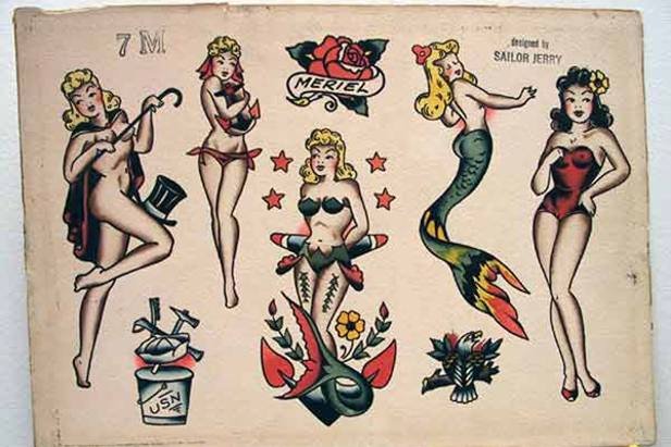 Tattoo old school a tema marinaro: le pin up anni 50