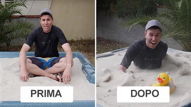 Ex ingegnere della Nasa trasforma una vasca di sabbia in “sabbie mobili”. Ecco come ha fatto