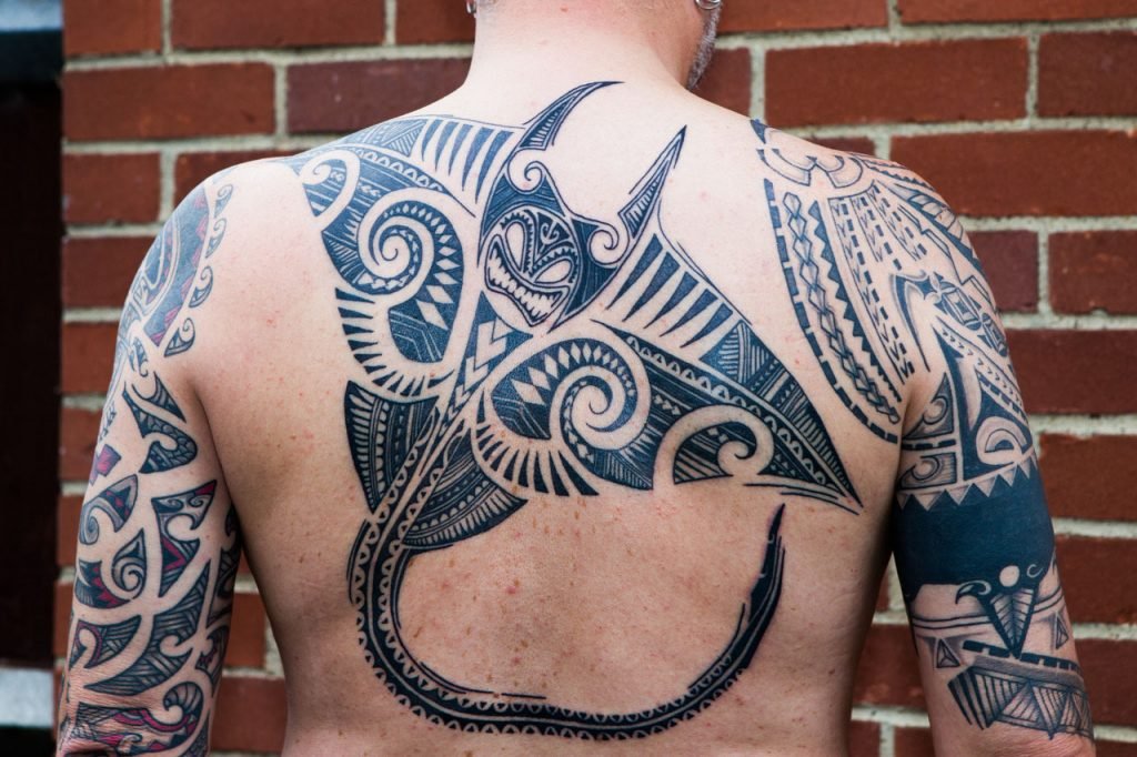 Esempio di tatuaggio polinesiano: una manta
