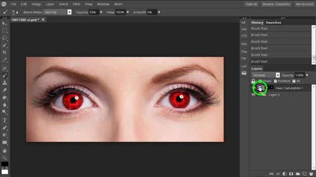 Ritoccare una foto con Pixlr X: via nei e occhi rossi