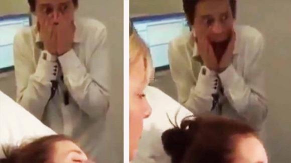 Un uomo assiste al momento del parto. La sua reazione è davvero esilarante!